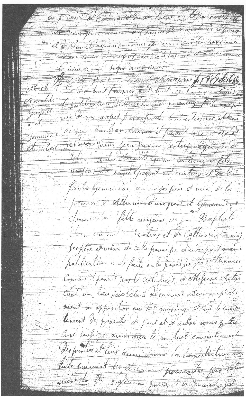 Extrait des registres: Mariage d'Amable Goyette et Geneviège Chamberland Extrait des registres: Mariage d'Amable Goyette et Geneviège Chamberland