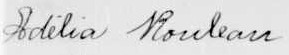 Signature de Adélia Rouleau: 8 août 1911 Signature de Adélia Rouleau: 8 août 1911