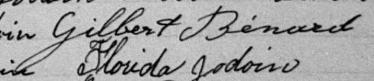 Signature de Gilbert Bénard: 21 février 1887 Signature de Gilbert Bénard: 21 février 1887