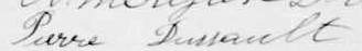 Signature de Pierre Dussault: 16 mars 1908 Signature de Pierre Dussault: 16 mars 1908