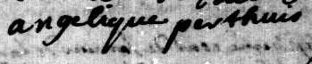 Signature d'Angélique Perthuis: 27 janvier 1709 Signature d'Angélique Perthuis: 27 janvier 1709