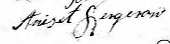 Signature de Aniset Bergeron: 21 octobre 1823 Signature de Aniset Bergeron: 21 octobre 1823