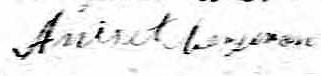 Signature de Aniset Bergeron: 14 août 1831 Signature de Aniset Bergeron: 14 août 1831