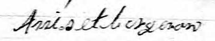 Signature de Aniset Bergeron: 14 février 1833 Signature de Aniset Bergeron: 14 février 1833