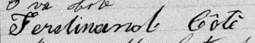 Signature de Ferdinand Côté: 4 août 1884 Signature de Ferdinand Côté: 4 août 1884