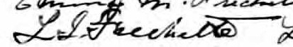 Signature de L. I. Frechette: 14 avril 1899 Signature de L. I. Frechette: 14 avril 1899