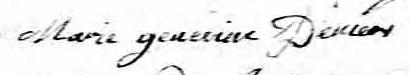 Signature de Marie Geneviève Demers: 7 juillet 1810 Signature de Marie Geneviève Demers: 7 juillet 1810