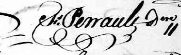 Signature de Perrault: 11 août 1776