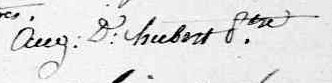 Signature d'Aug. D. Hubert ptre: Signature d'Aug. D. Hubert ptre: