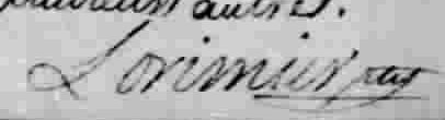 Signature de Lorimier ptre: 4 février 1786 Signature de Lorimier ptre: 4 février 1786