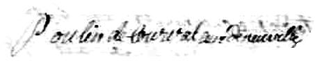 Signature de Poulin de Courval: 5 octobre 1795 Signature de Poulin de Courval: 5 octobre 1795