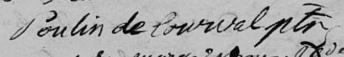 Signature de Poulin de Courval Ptre: 20 septembre 1809 Signature de Poulin de Courval Ptre: 20 septembre 1809
