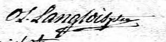 Signature de Ol. Langlois Ptre: 19 mars 1806 Signature de Ol. Langlois Ptre: 19 mars 1806