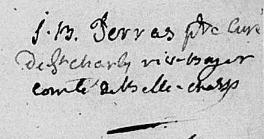 Signature de J. B. Perras Ptre Curé: 7 septembre 1831 Signature de J. B. Perras Ptre Curé: 7 septembre 1831