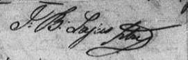 Signature de J. B. Lajus Ptre: 8 juillet 1804 Signature de J. B. Lajus Ptre: 8 juillet 1804