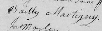 Signature de Bailly Martigny: 15 mars 1812 Signature de Bailly Martigny: 15 mars 1812