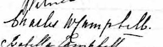 Signature de Charles WCampbell: 27 juin 1860 Signature de Charles WCampbell: 27 juin 1860