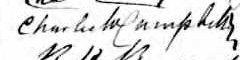 Signature de Charles WCampbell: 14 mai 1869 Signature de Charles WCampbell: 14 mai 1869