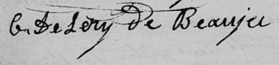 Signature de C. De Lery de Beauju: 24 mai 1819 Signature de C. De Lery de Beauju: 24 mai 1819