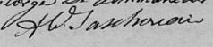 Signature de A C Taschereau: 2 septembre 1819 Signature de A C Taschereau: 2 septembre 1819