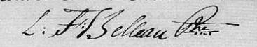 Signature de L. F. Belleau Ptre: 2 juillet 1835 Signature de L. F. Belleau Ptre: 2 juillet 1835