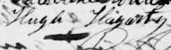 Signature de Hugh Hagarty: 21 août 1881