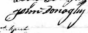 Signature de John Donaghy: 23 mars 1840