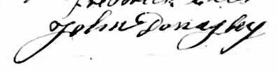 Signature de John Donaghy: 27 décembre 1842