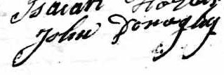 Signature de John Donaghy: 20 janvier 1843