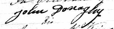 Signature de John Donaghy: 17 février 1843