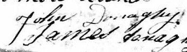 Signature de John Donaghy: 26 août 1846