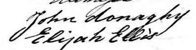 Signature de John Donaghy: 17 décembre 1850