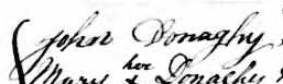 Signature de John Donaghy: 18 janvier 1852