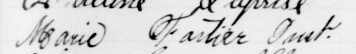 Signature de Marie Fortier Inst.: 14 septembre 1903 Signature de Marie Fortier Inst.: 14 septembre 1903
