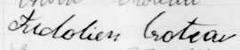 Signature de Fridolin Croteau: juillet 1906 Signature de Fridolin Croteau: juillet 1906