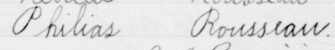 Signature de Philias Rousseau: 30 juillet 1906 Signature de Philias Rousseau: 30 juillet 1906