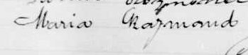 Signature de Maria Raymond: 20 novembre 1900