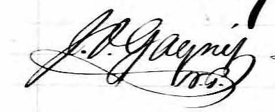 Signature de J. O. Gagné: 27 avril 1864 Signature de J. O. Gagné: 27 avril 1864