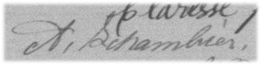 Signature d'A. Schambier: 14 mars 1884 Signature d'A. Schambier: 14 mars 1884