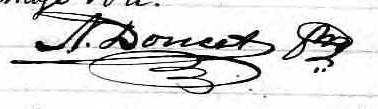 Signature de N. Doucet Ptre: 20 mai 1876 Signature de N. Doucet Ptre: 20 mai 1876