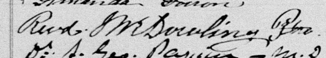 Signature de Révérend J M Dowling: 11 novembre 1890