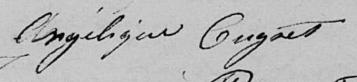 Signature de Angélique Cugnet: 24 mai 1819 Signature de Angélique Cugnet: 24 mai 1819