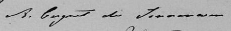 Signature de A. Cugnet de Tonnancour: 5 février 1824 Signature de A. Cugnet de Tonnancour: 5 février 1824