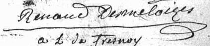 Signature de Renaud Desmeloizes: 30 avril 1800