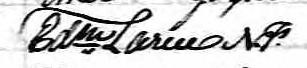 Signature de Edm Larue N.P.: 28 janvier 1851
