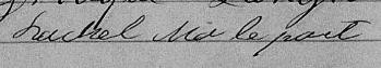 Signature de Rachel Malepart: 19 décembre 1864 Signature de Rachel Malepart: 19 décembre 1864