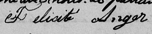 Signature de Félicité Anger: 2 août 1863 Signature de Félicité Anger: 2 août 1863