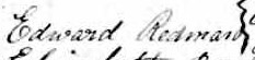 Signature d'Edward Redman: 11 août 1867 Signature d'Edward Redman: 11 août 1867