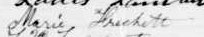 Signature de Marie Frechette: 3 décembre 1884 Signature de Marie Frechette: 3 décembre 1884