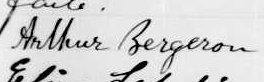 Signature d'Arthur Bergeron: 19 août 1894